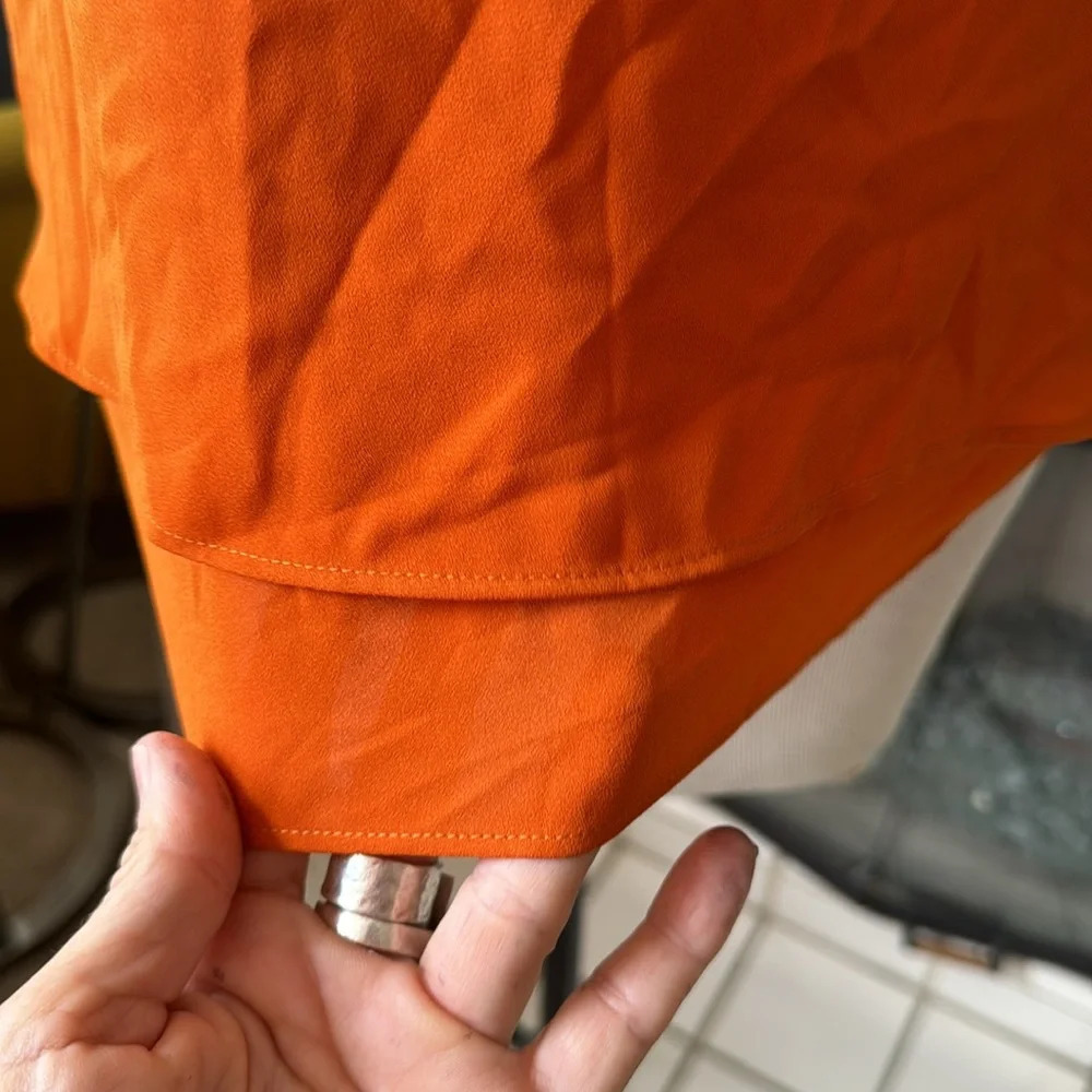 Orange Ann taylor factory xs tank top double hem flowy - Picture 9 of 10